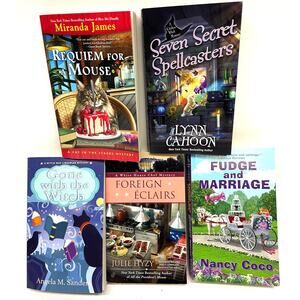 Lot of 5 Gently-Read Cozy Mysteries - Various Titles and Authors Food / Magic
